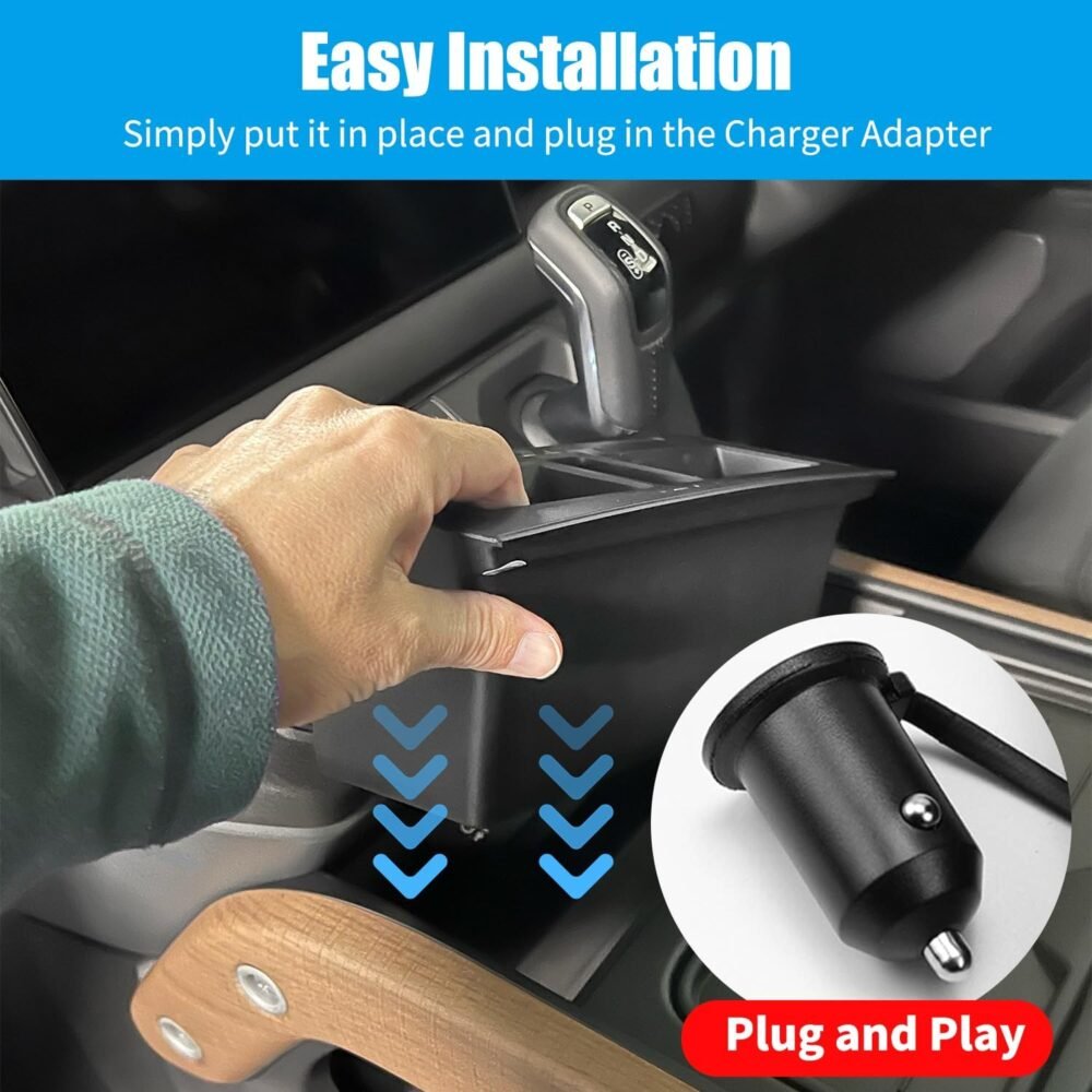 Dual Wireless Car Charger Compatible with 2020-2024 Land Rover Defender 90 110 130 15W Dual Wireless Fast Charging Smartphone Charger Tray with 27W USB & Type-C Center Console Accessories - Image 6
