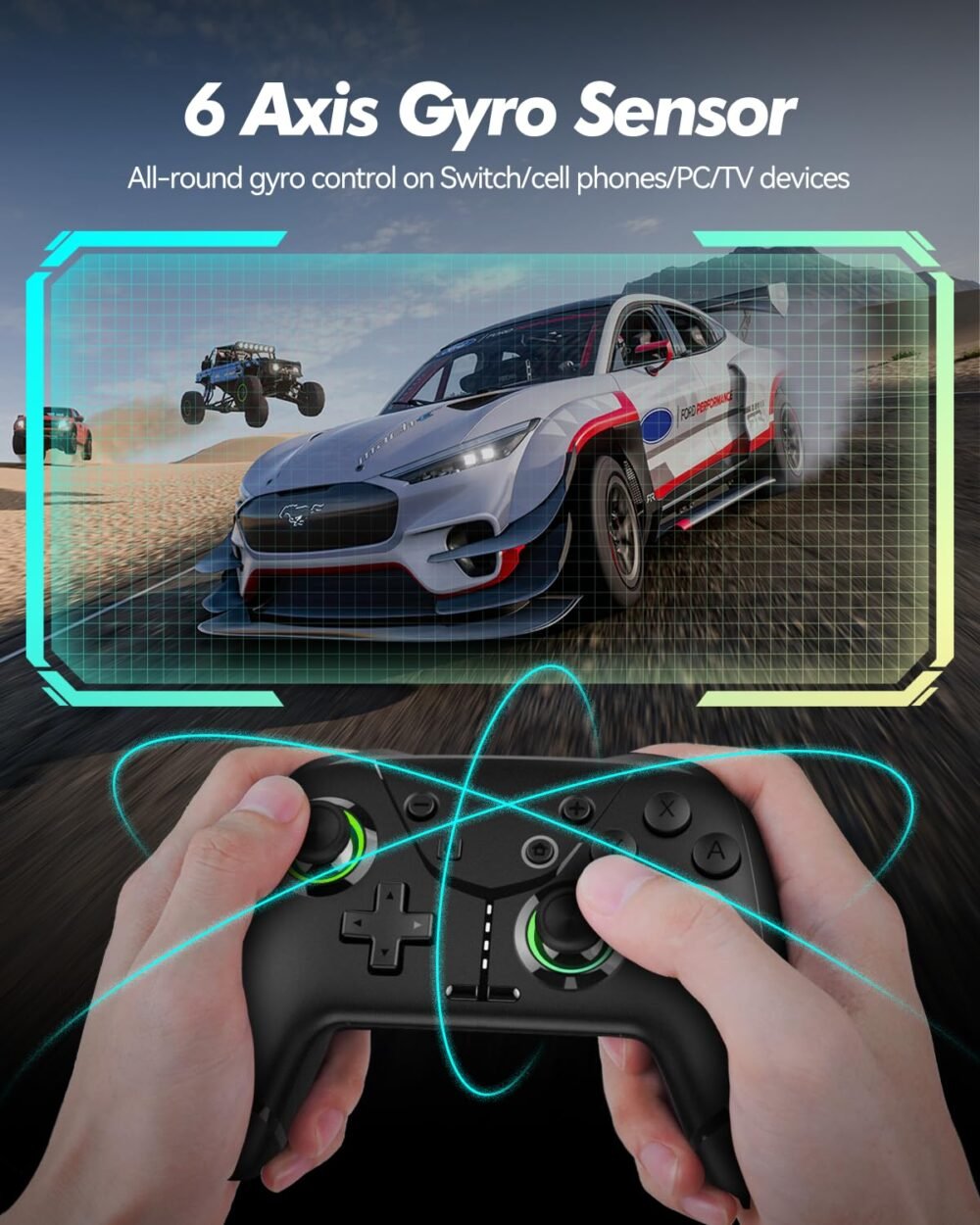 Wireless Switch Controller for Nintendo Switch/Lite/OLED, Bluetooth Game Controller for iPhone/Android/Mobile Phone/PC/Steam/Mac/iPad/TV with Macro/Vibration/Motion Control/Turbo/800mAh Battery - Image 5