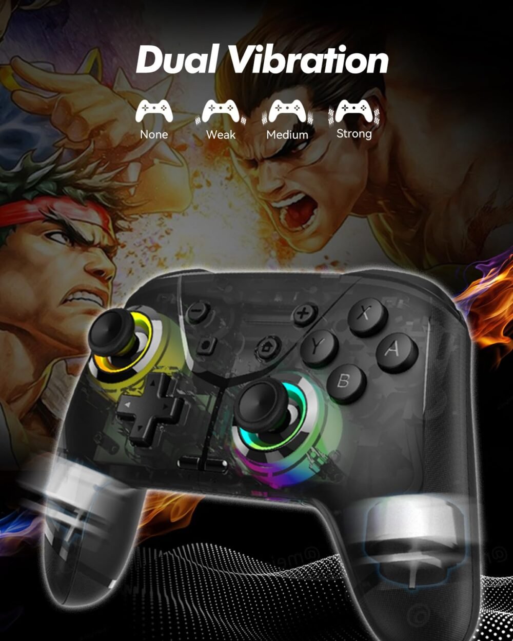 Wireless Switch Controller for Nintendo Switch/Lite/OLED, Bluetooth Game Controller for iPhone/Android/Mobile Phone/PC/Steam/Mac/iPad/TV with Macro/Vibration/Motion Control/Turbo/800mAh Battery - Image 8