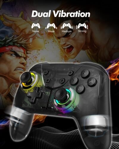 Wireless Switch Controller for Nintendo Switch/Lite/OLED, Bluetooth Game Controller for iPhone/Android/Mobile Phone/PC/Steam/Mac/iPad/TV with Macro/Vibration/Motion Control/Turbo/800mAh Battery - Image 8
