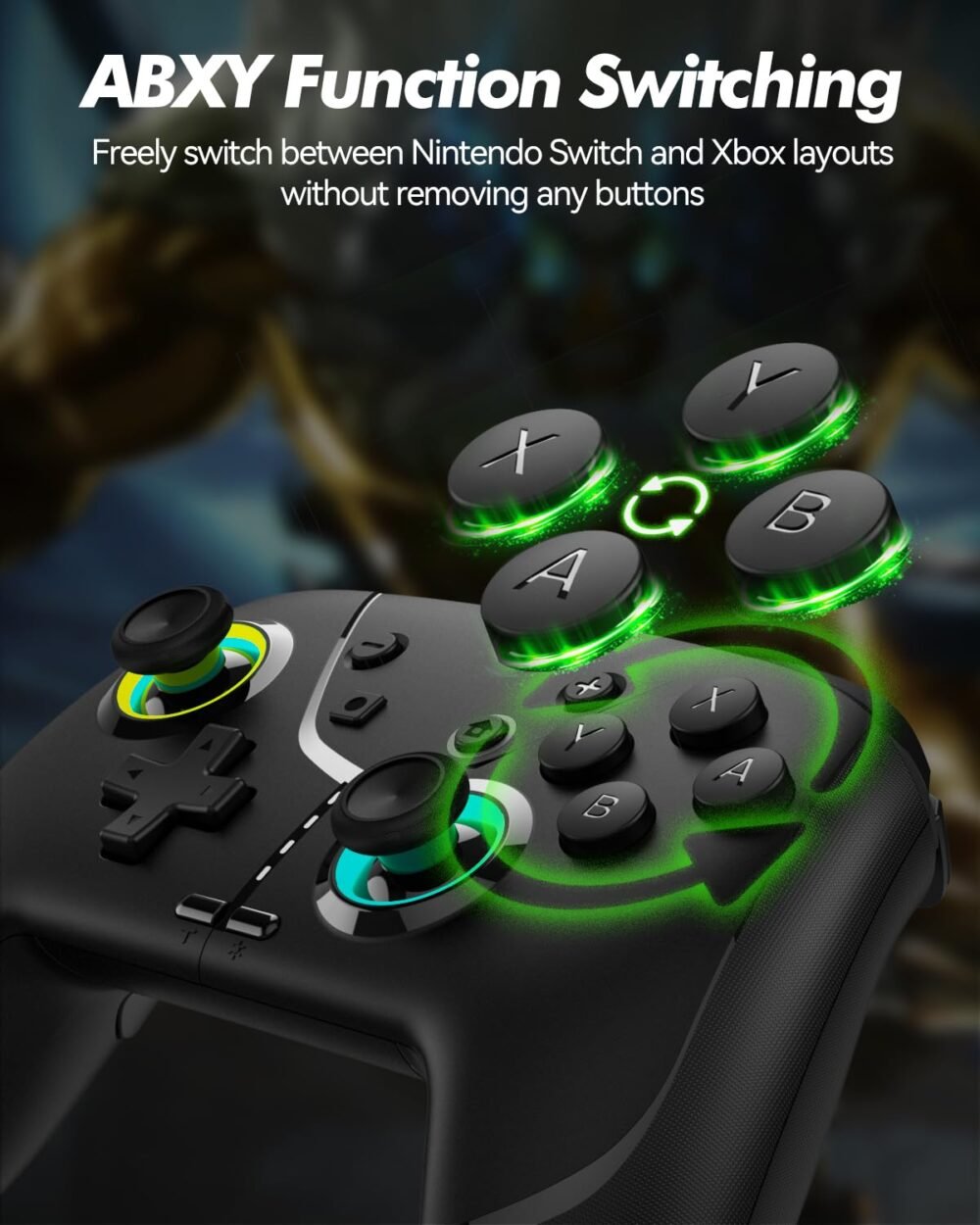 Wireless Switch Controller for Nintendo Switch/Lite/OLED, Bluetooth Game Controller for iPhone/Android/Mobile Phone/PC/Steam/Mac/iPad/TV with Macro/Vibration/Motion Control/Turbo/800mAh Battery - Image 10