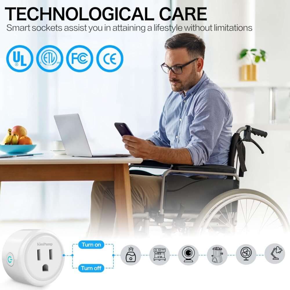 WiFi Smart Plugs, App Controlled Plug Compatible with Alexa and Google Home, Wireless Outlet Plug with Timer & Schedule, 2.4GHz Wi-Fi Only Smart Socket Outlet FCC Listed for Home - Image 7