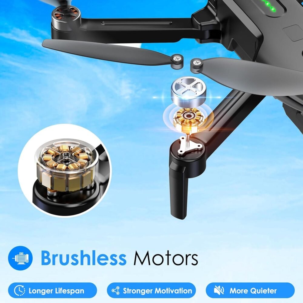 Drone with Camera, Brushless Motor 1080P FPV Drone with 2 Batteries, One Key Take Off/Land, 360 Flips, Waypoint Fly, Altitude Hold, Gravity Control, Foldable Mini Drones for Kids Adults, Beginner - Image 3