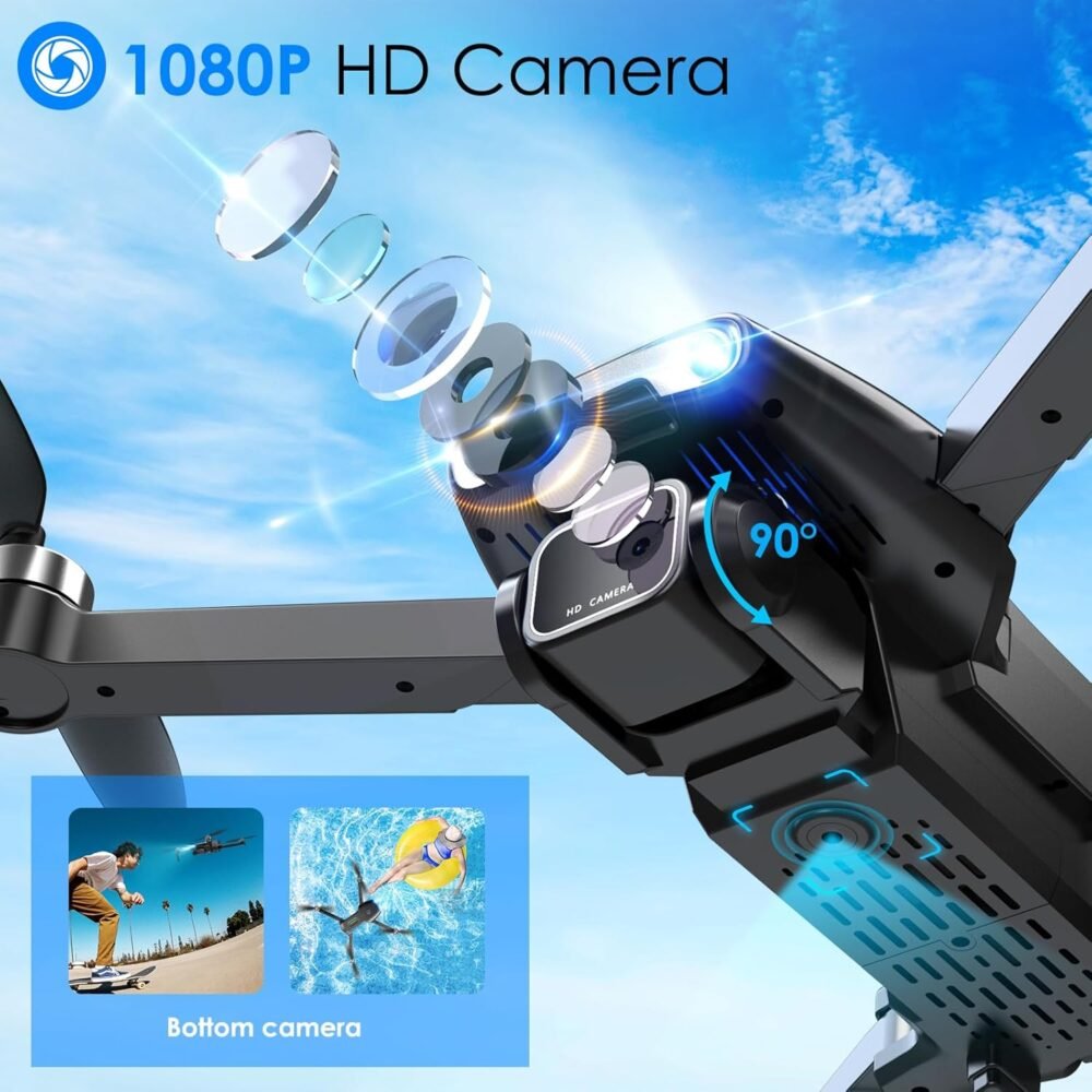 Drone with Camera, Brushless Motor 1080P FPV Drone with 2 Batteries, One Key Take Off/Land, 360 Flips, Waypoint Fly, Altitude Hold, Gravity Control, Foldable Mini Drones for Kids Adults, Beginner - Image 9