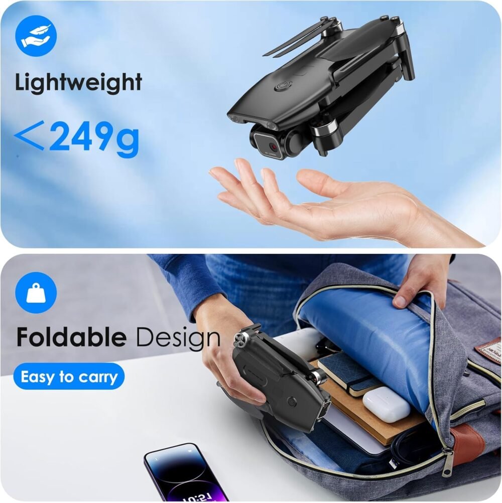 Drone with Camera, Brushless Motor 1080P FPV Drone with 2 Batteries, One Key Take Off/Land, 360 Flips, Waypoint Fly, Altitude Hold, Gravity Control, Foldable Mini Drones for Kids Adults, Beginner - Image 10