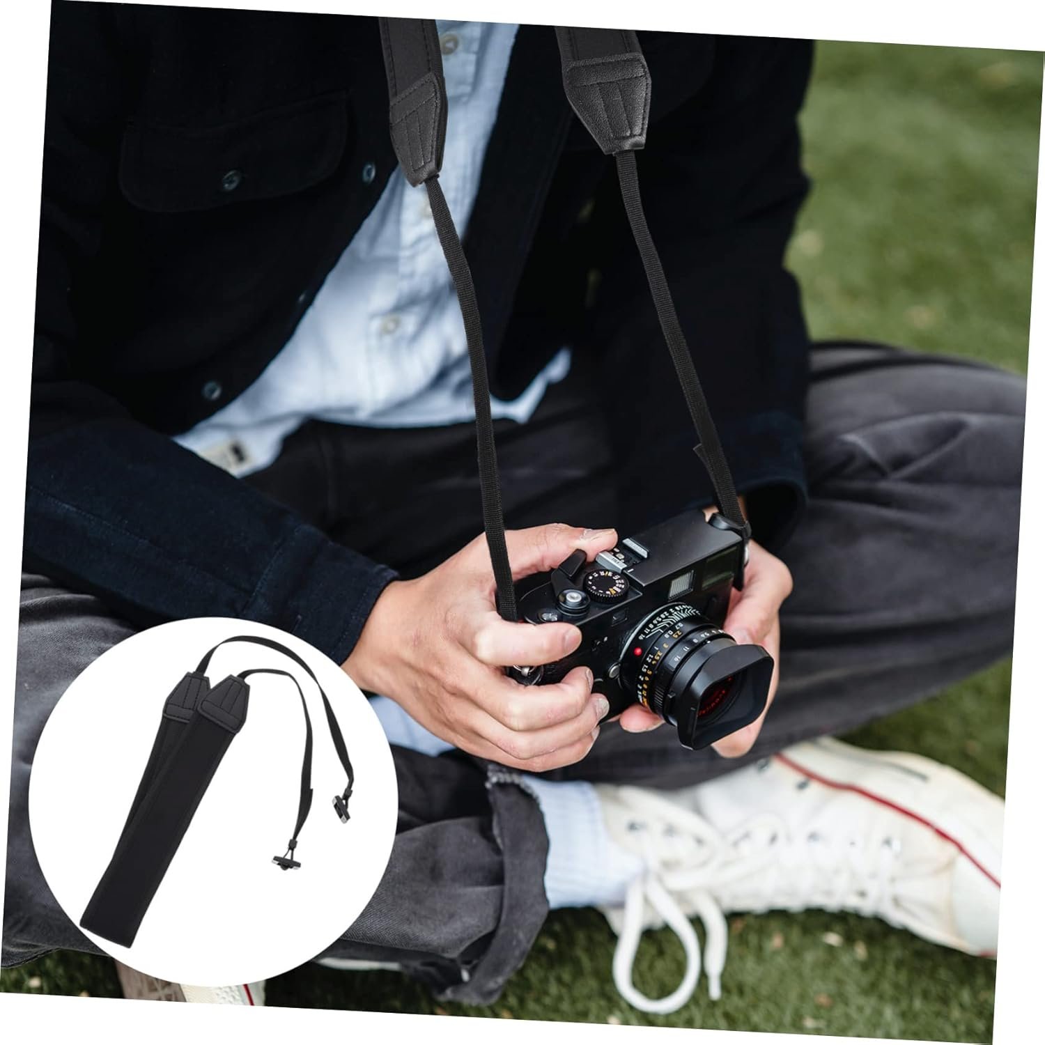 Angoily Elastic and Comfortable Camera Straps Set 2 Pcs Lanyard Shoulder Neck and Hand Grip Straps for Long-term Use - Image 6