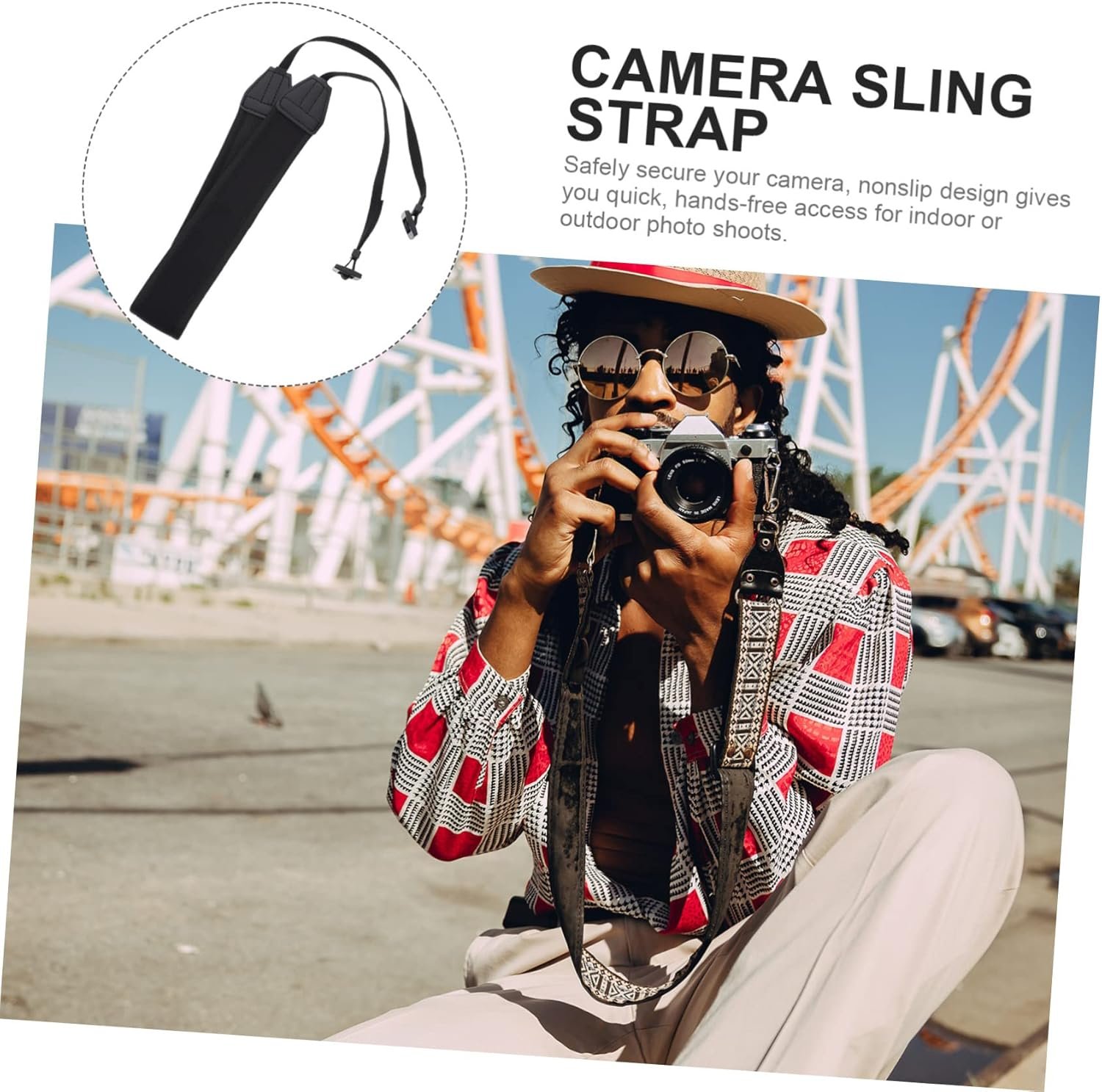 Angoily Elastic and Comfortable Camera Straps Set 2 Pcs Lanyard Shoulder Neck and Hand Grip Straps for Long-term Use - Image 9