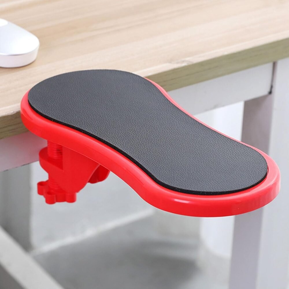 Ergonomic Arm Rest for Desk, Ideal for Office and Home Workstations, Comfortable Elbow Rest for Computer Desk (Red) - Image 4