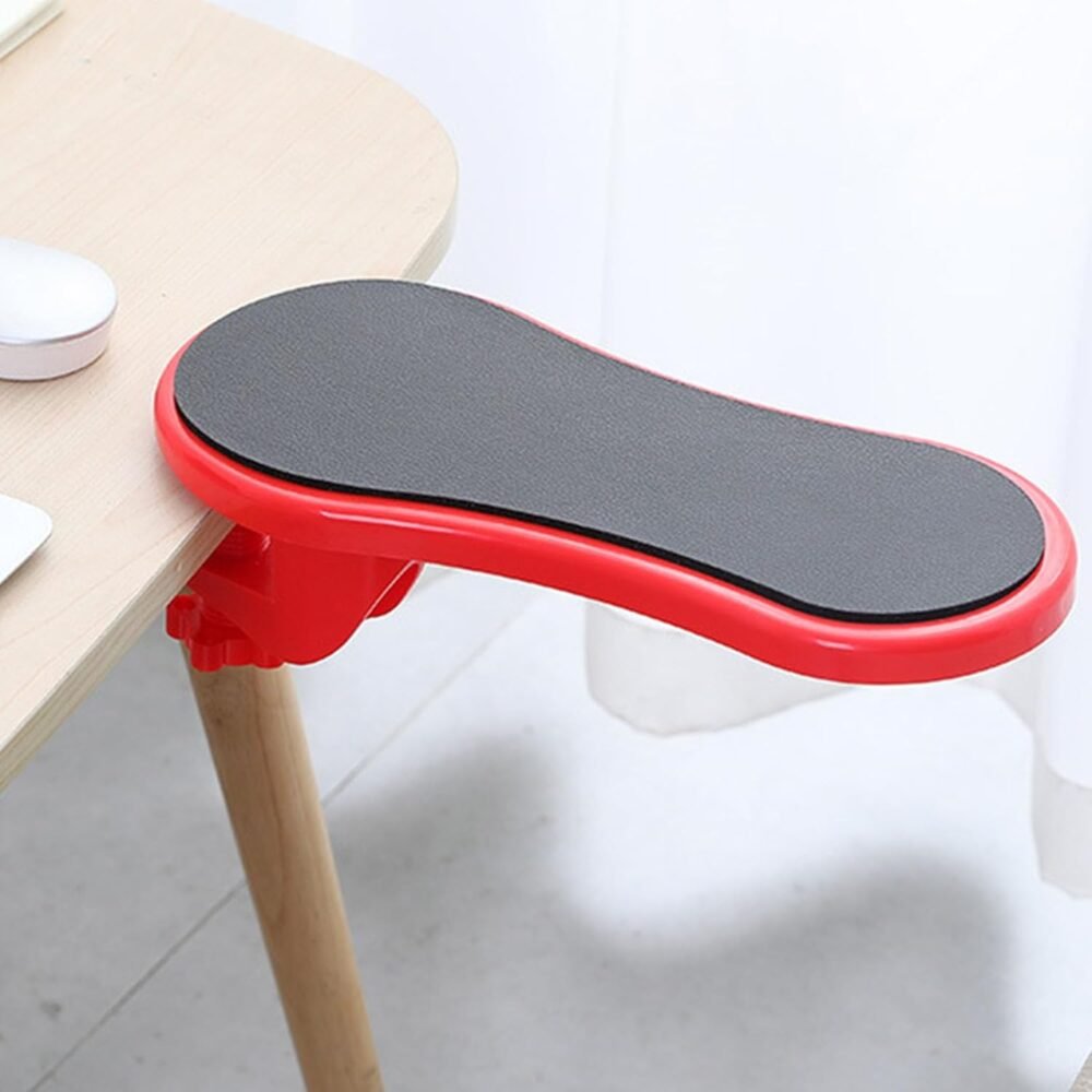 Ergonomic Arm Rest for Desk, Ideal for Office and Home Workstations, Comfortable Elbow Rest for Computer Desk (Red) - Image 5