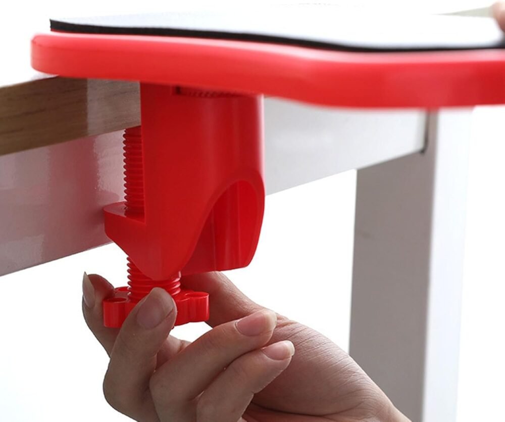 Ergonomic Arm Rest for Desk, Ideal for Office and Home Workstations, Comfortable Elbow Rest for Computer Desk (Red) - Image 6