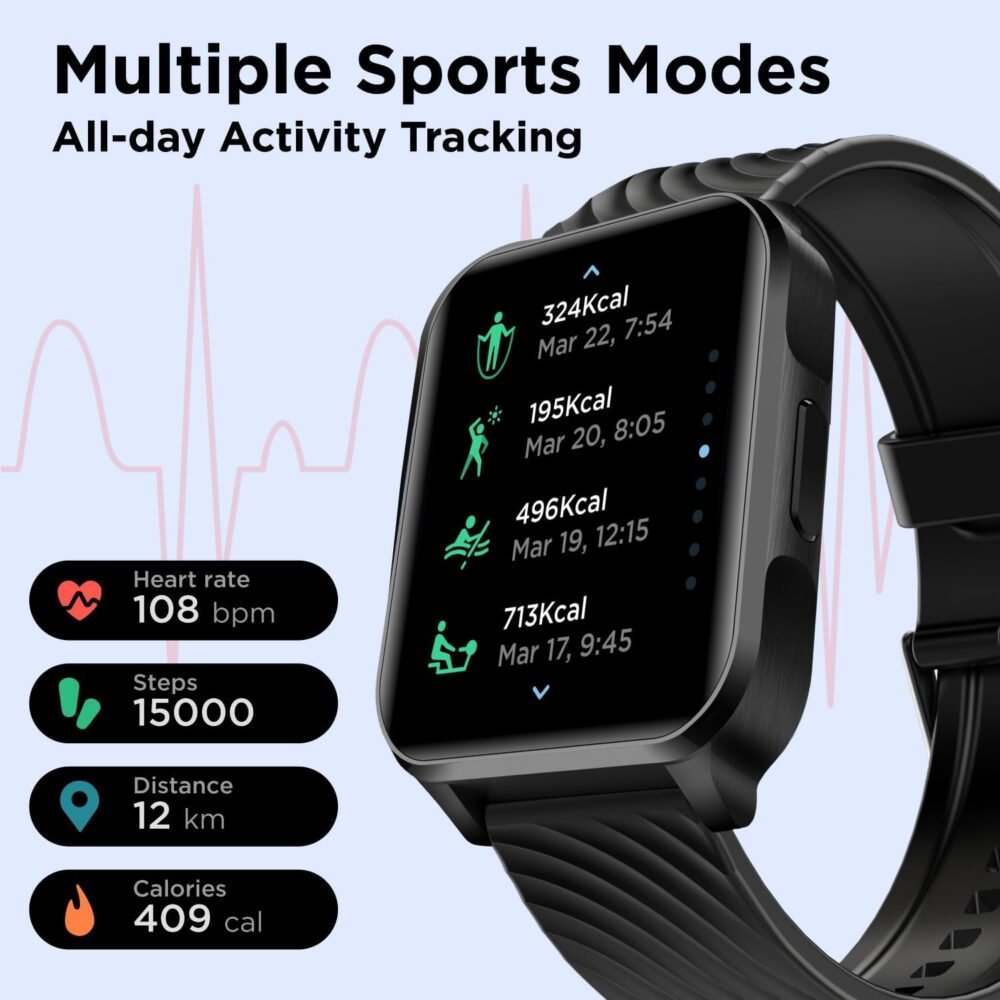 Motorola Moto Watch 70 - Health and Fitness Bluetooth Smartwatch for Every Day Wear, Advanced Health Features, Up to 10 Days Battery Life - Compatible with Android and iOS, Phantom Black - Image 4