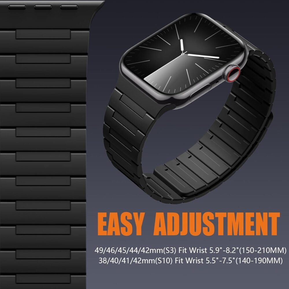 SNBLK Magnetic Watchband Compatible with Apple Watch for Men 44mm 45mm 46mm 49mm 42mm 41mm 40mm 38mm Women, Silicone Sport Strong Magnet Strap for iWatch Series 10 9 ULTRA 2 SE 8 7 6 5 4 3 1 - Image 5