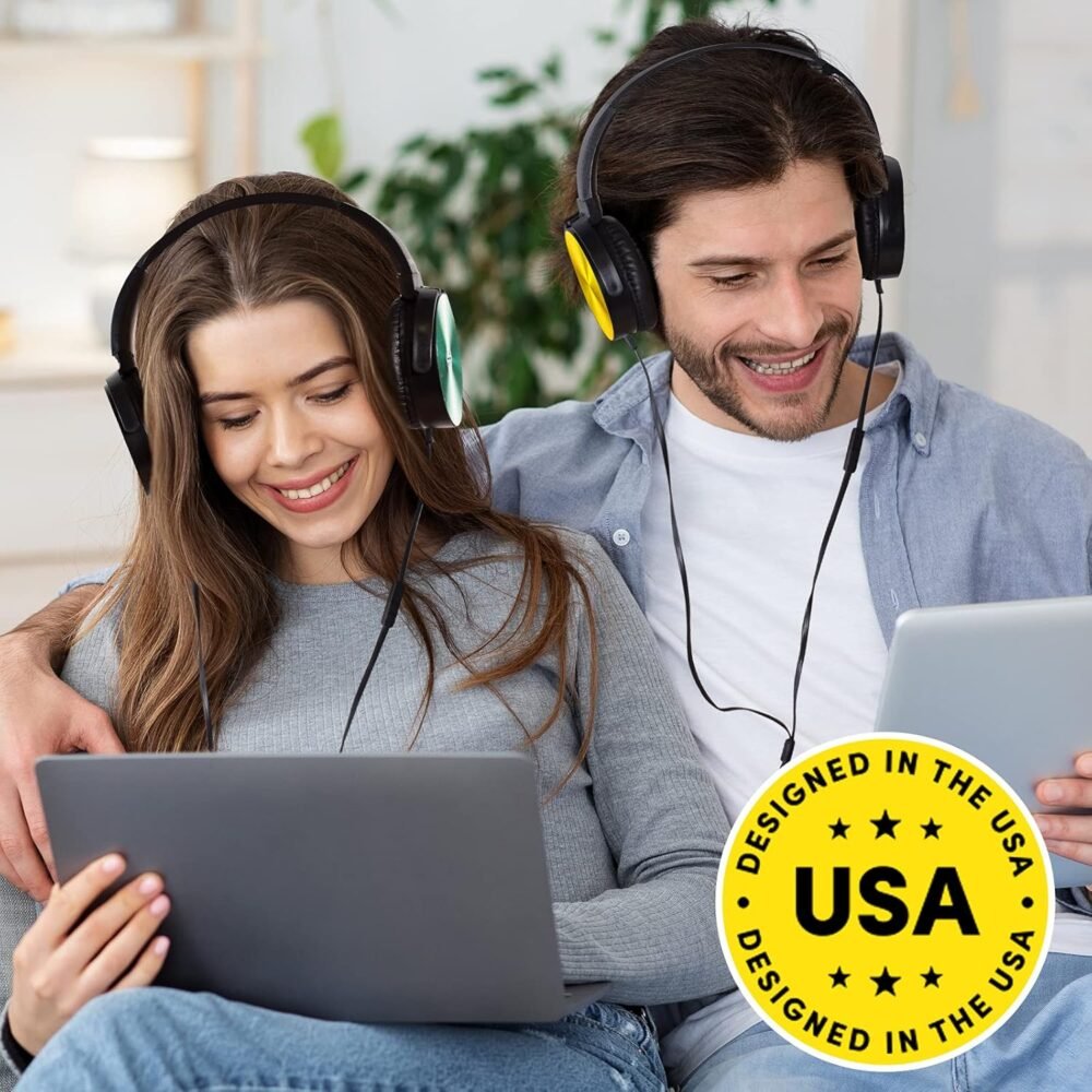 Premium Classroom Headphone with Microphone (5 Pack) - Kids Wired Earphones with Mic for School Students K-12 & Teachers, Soft Swivel On Ear Pads- Perfect for E-Learning, Meetings, Calls -(Colorful) - Image 9