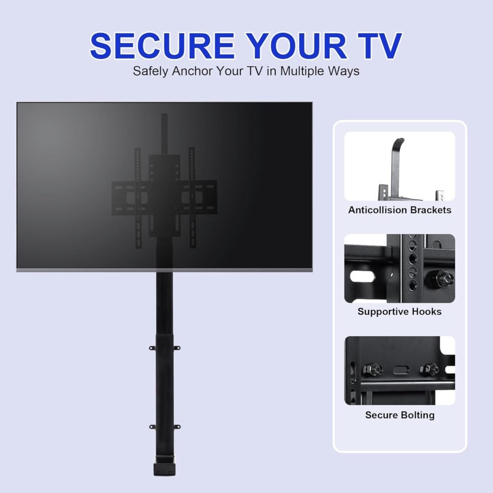 Fromann Motorized TV Lift Mount for 32-55 Inch with Remote Control Stroke Length 29.9 Inches Height Adjustable 24.4-54.3 Inch,Load Capacity 132Lbs - Image 5
