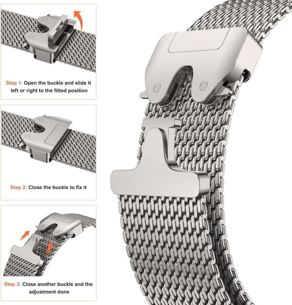 Milanese Mesh Loop Compatible for Apple Watch Band 49mm 46mm 45mm 44mm Men Women, Breathable Replacement Band with Adjustable Parachute-style Buckle for iWatch Ultra 2/Ultra/SE/Series 10/9/8/7/6/5/4 - Image 5