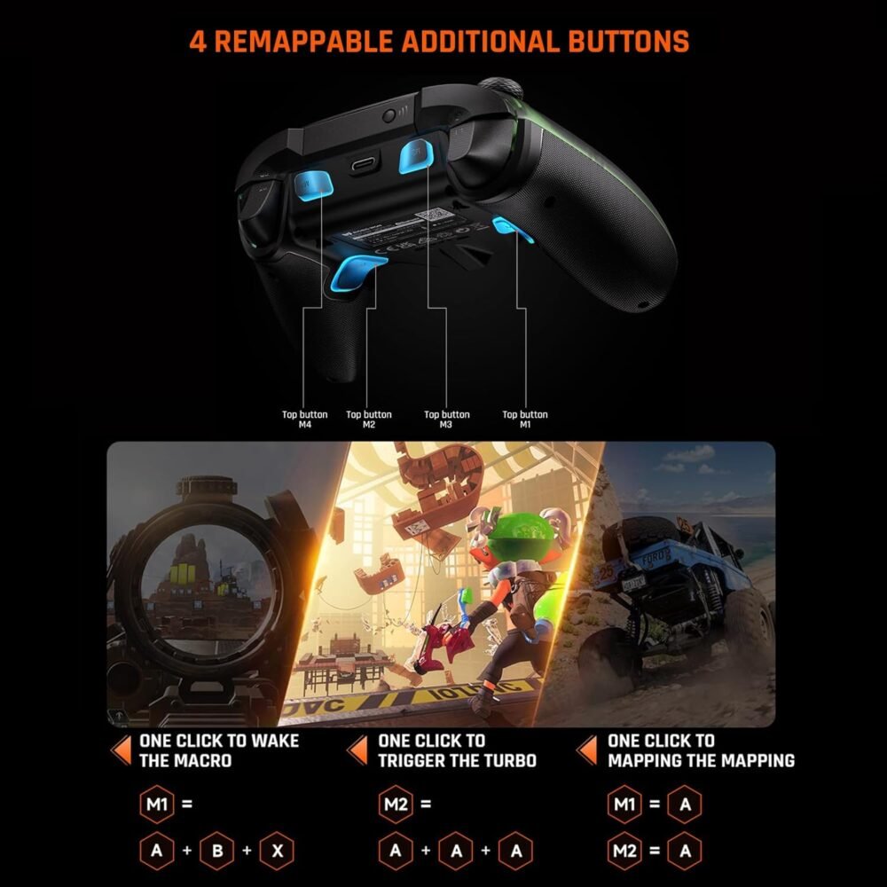 PC Controller, BIGBIG WON Wireless Controller Motion Control, Hall Trigger, ALPS Joystick, 3.5mm Audio, Gaming Controller for PC Windows/Android/iOS/Switch Pro Controller (Rainbow 2 Pro&Charging Dock) - Image 8