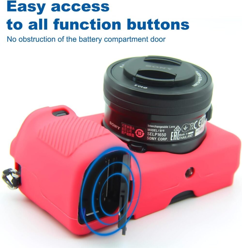 Easy Hood Case for Sony Alpha A6100 A6300 A6400 ILCE-6100 ILCE-6300 ILCE-6400 Digital Camera, Anti-Scratch Soft Silicone Housing Protective Cover Protector Skin (Rose) - Image 5