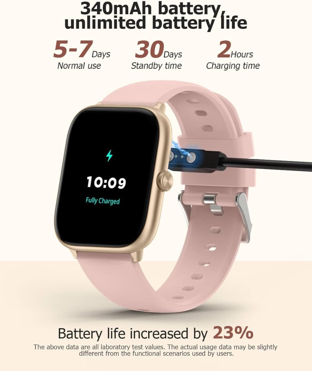 Smart Watches for Women with Bluetooth Call, 2.06" AMOLED Touchscreen, 118 Sports Modes, Fitness Tracker with BP/HR Sleep Blood Oxygen Monitor, IP68 Waterproof, Compatible with iPhone and Android - Image 8