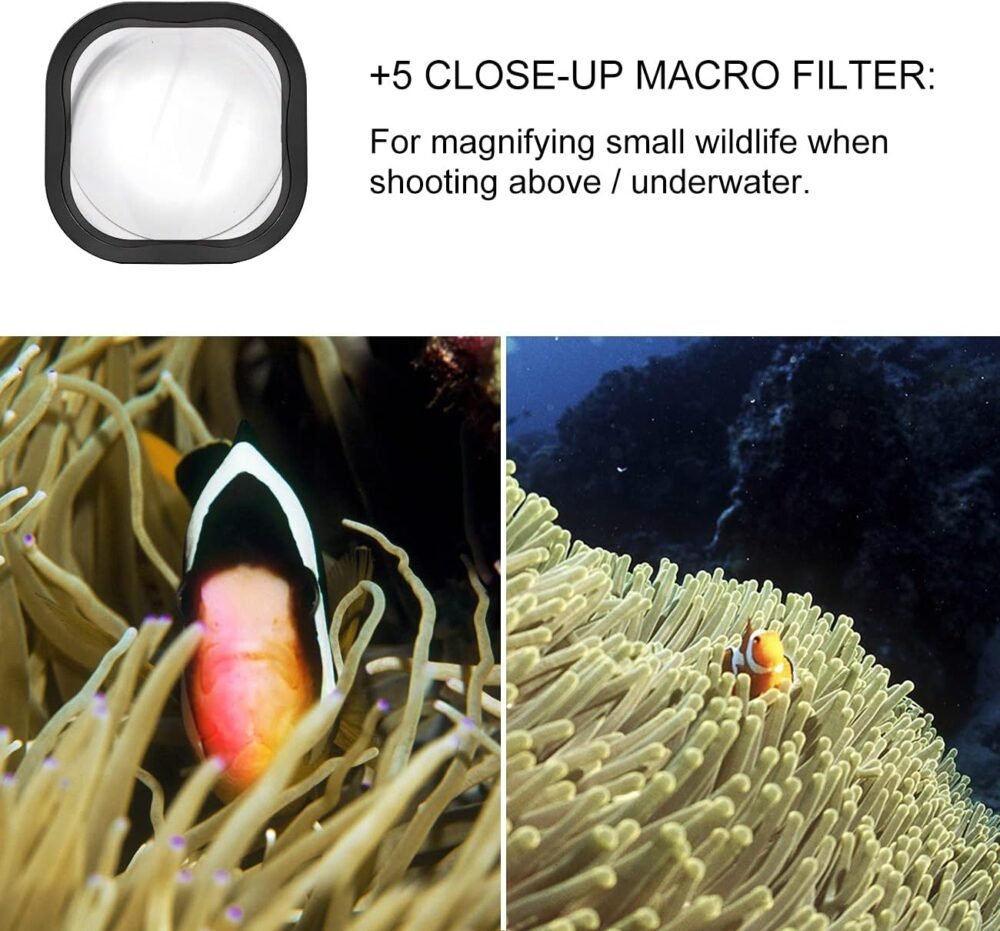 Waterproof Case with Dive Filters for GoPro Hero 13 12 11 10 9 Black, 60M Underwater Protective Dive Housing Case with Red, Snorkel, Magenta, 5X Close-up Macro Filters - Image 7