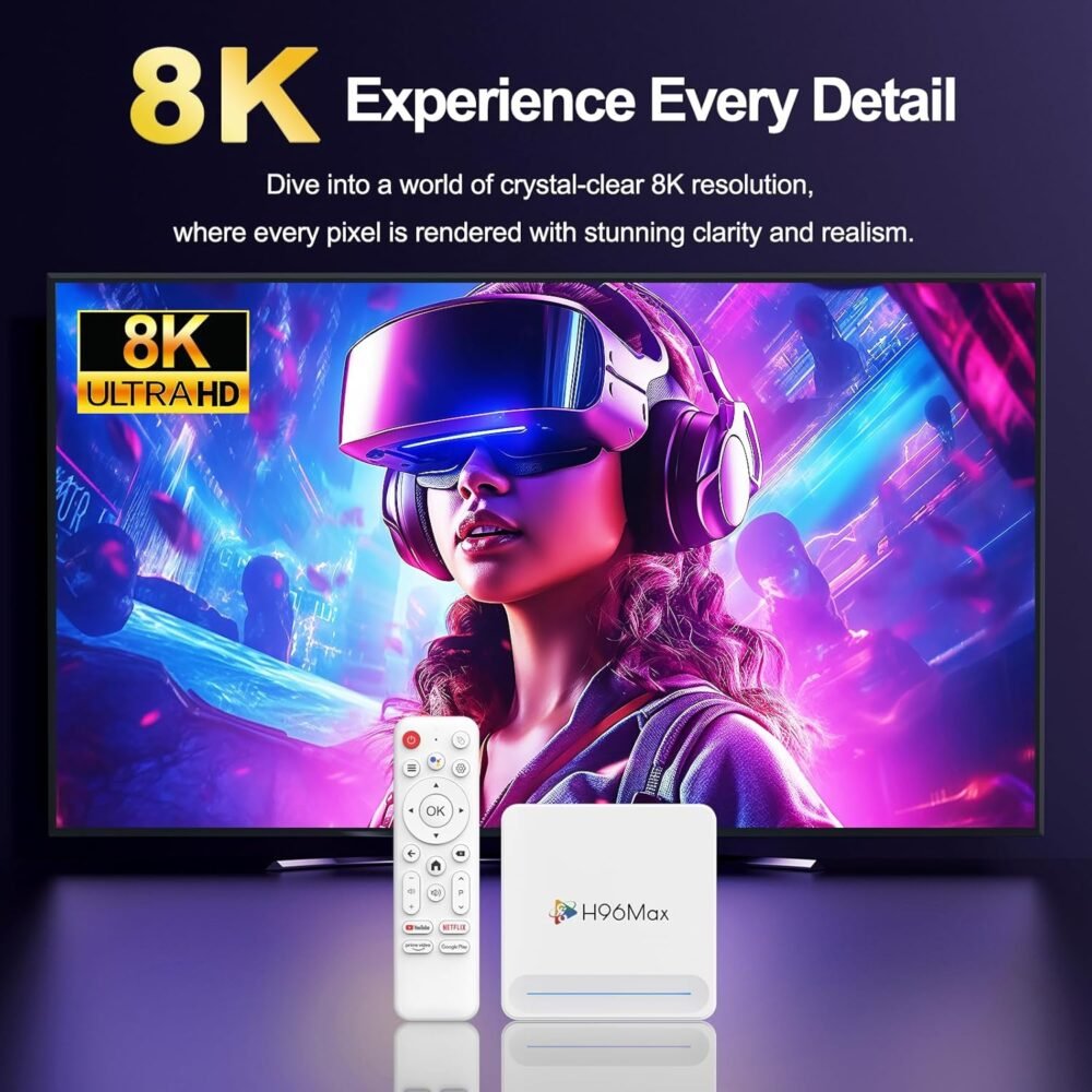 Android 14.0 TV Box, H618 Plus 2025 4K UHD Streaming Device for TV with HDR10, 2GB RAM/16GB ROM, Smart TV Box with 2.4G/5G Dual-Band WiFi 6, BT 5.0, Voice Control, Allwinner H618 Quad core A53 - Image 3