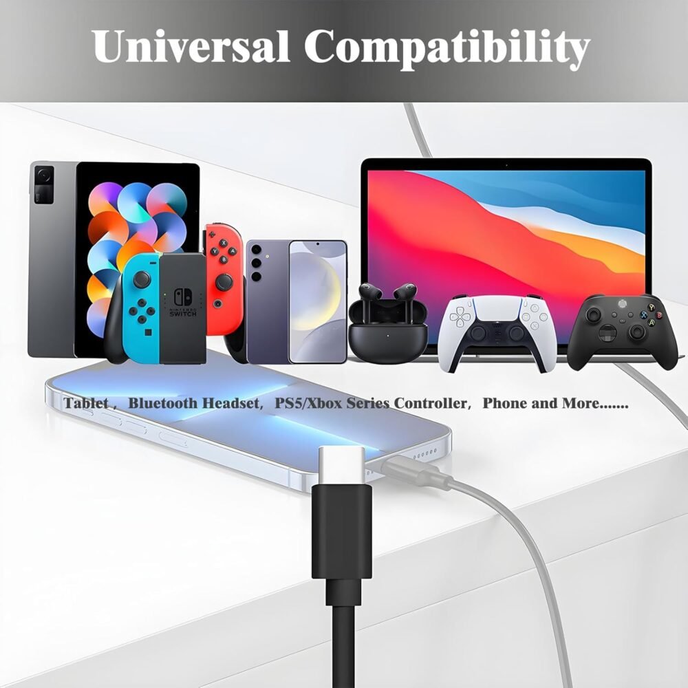 Charger Cable Fit for Sony WH-1000XM4/XM3,WF-1000XM4,WH-XB910N,WH-CH510,WI-1000XM2,WI-C200,WI-XB400,WI-CH510,WH-XB700,WF-1000XM3,AKG Y400,Y600NC,Bose 700 Headphones Type C Charging Cord - Image 3