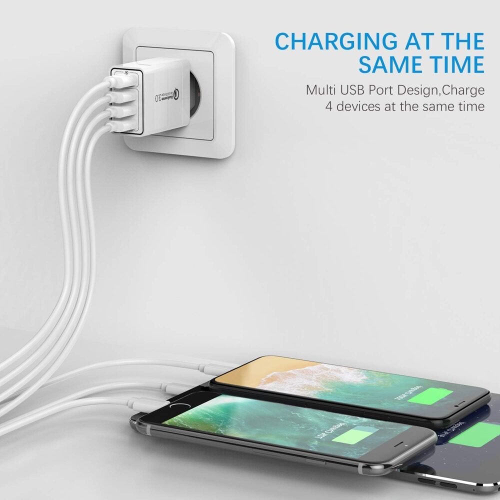 USB Cube Charger Plug,MutiPort USB Adapter Power Plug Charging Station Box. Wall Charger Multiport USB Cube Power Quick Charge 4-Port Fast Charger Block for iPhones,Tablets, Samsun - Image 4