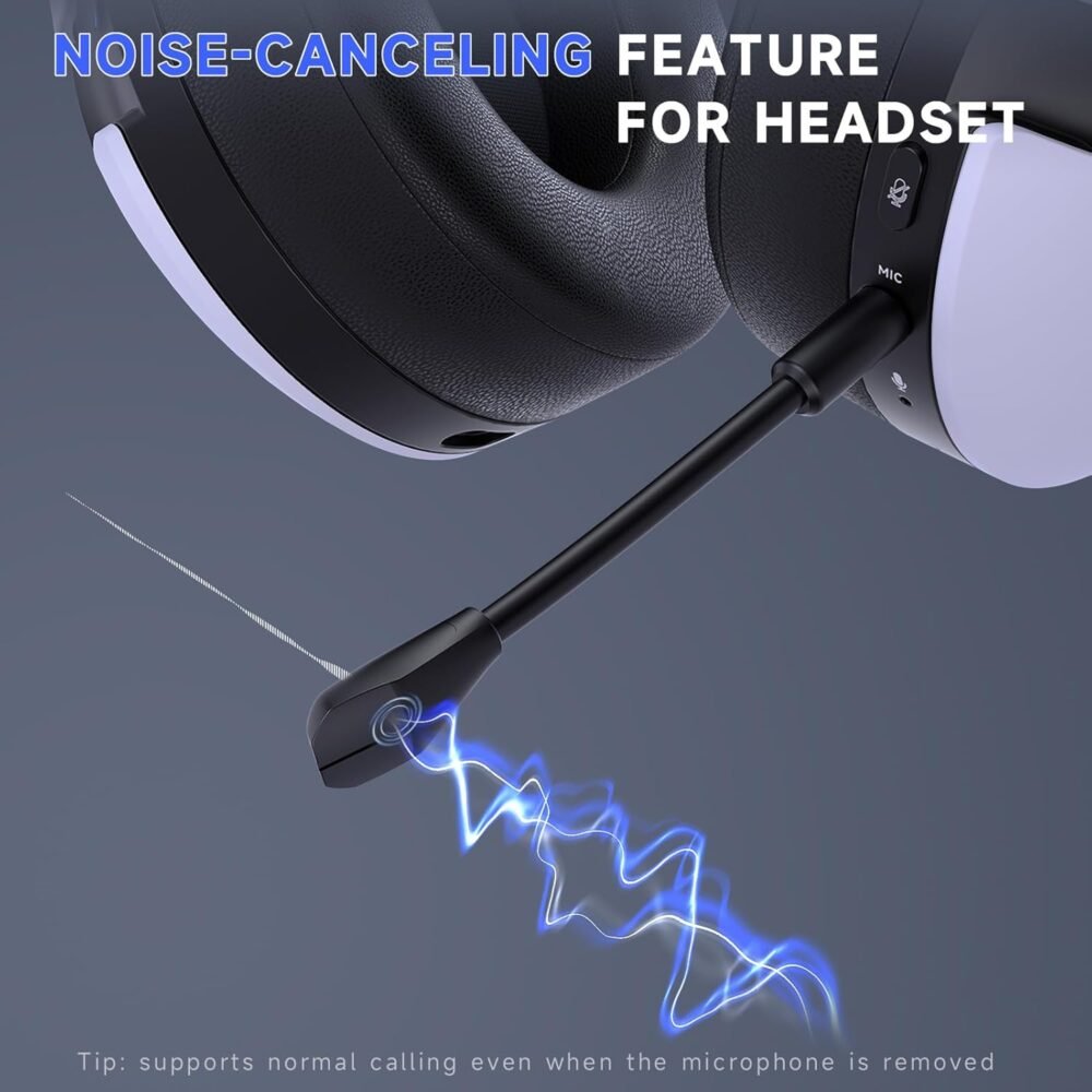 Wireless Gaming Headset for PS5, PS4, Elden Ring, PC, Mac, Switch, Bluetooth 5.3 Gaming Headphones with Noise Canceling Microphone, 45H Battery, RGB Light, White - Image 7