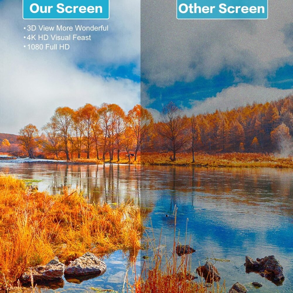 Taotique Projector Screen 120 inch, Movie Projector Screen 16:9 Foldable and Portable Anti-Crease Indoor Outdoor Projection Double Sided Video Projector Screen for Home, Party, Office, Classroom - Image 8