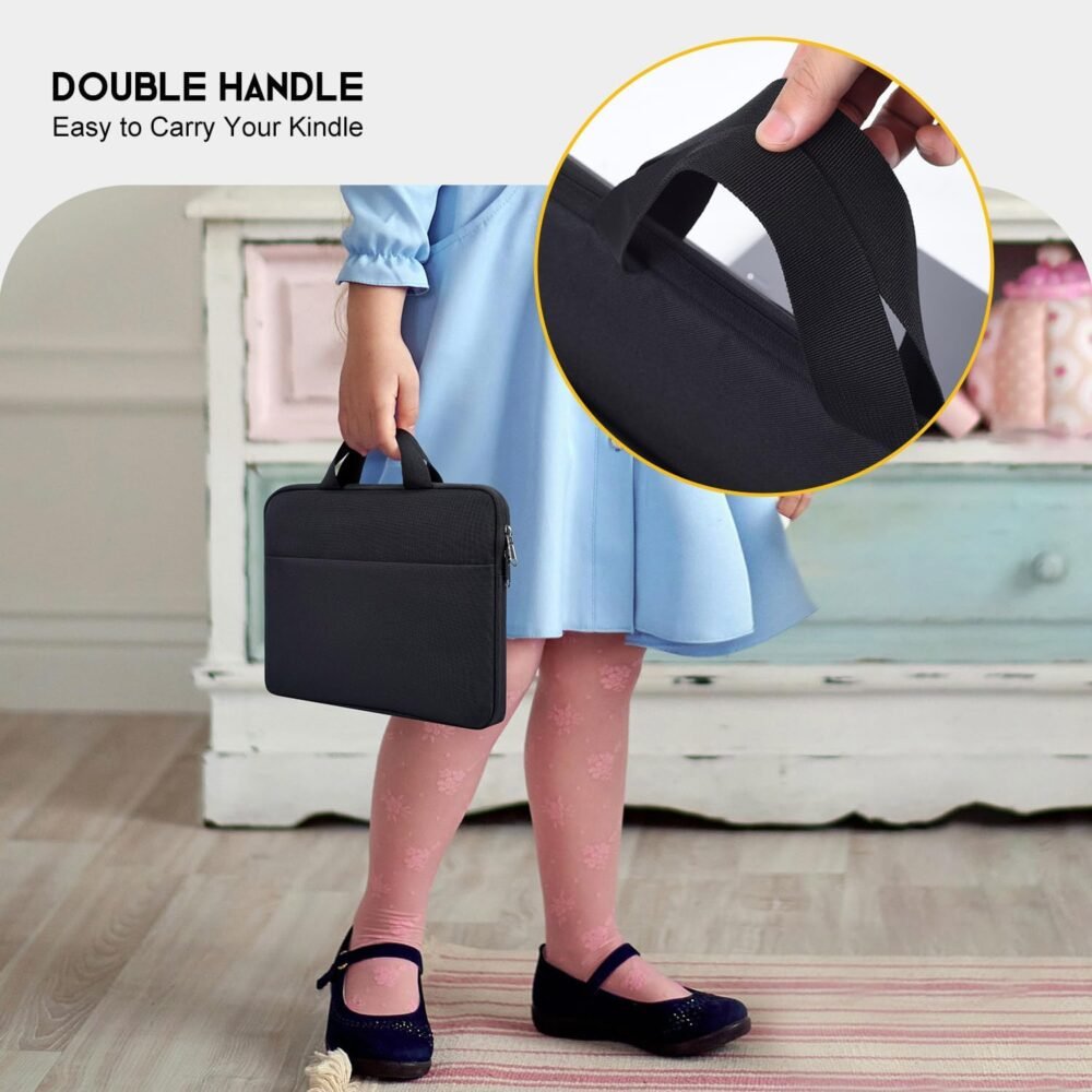 Kids Tablet Carrying Bag for Fire Max 11/Amazon Fire 10 Kids Tablet/Fire HD 10 Kids Pro Tablet 10.1", iPad Pro 11 M4/ Air M2 Sleeve Case Pouch, Black - Image 4