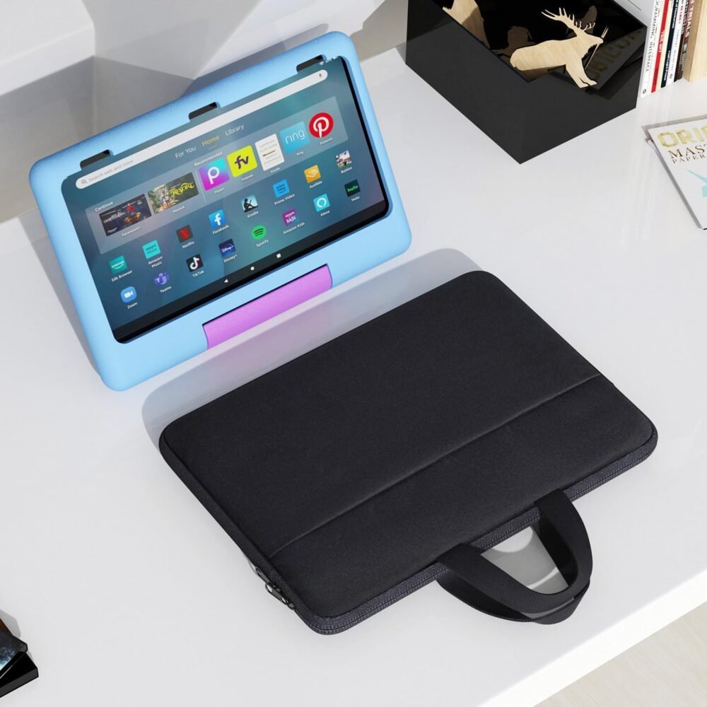 Kids Tablet Carrying Bag for Fire Max 11/Amazon Fire 10 Kids Tablet/Fire HD 10 Kids Pro Tablet 10.1", iPad Pro 11 M4/ Air M2 Sleeve Case Pouch, Black - Image 8