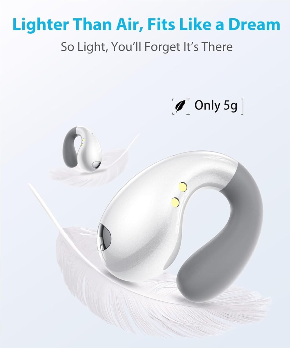 Ultra Open-Ear-Earbuds Wireless Bluetooth - Ergonomic Clip-On Headphones, Small Bone Conduction Earbuds with Waterproof Design, Perfect Running Headphones for Sports, Fitness, and Workouts - Image 5