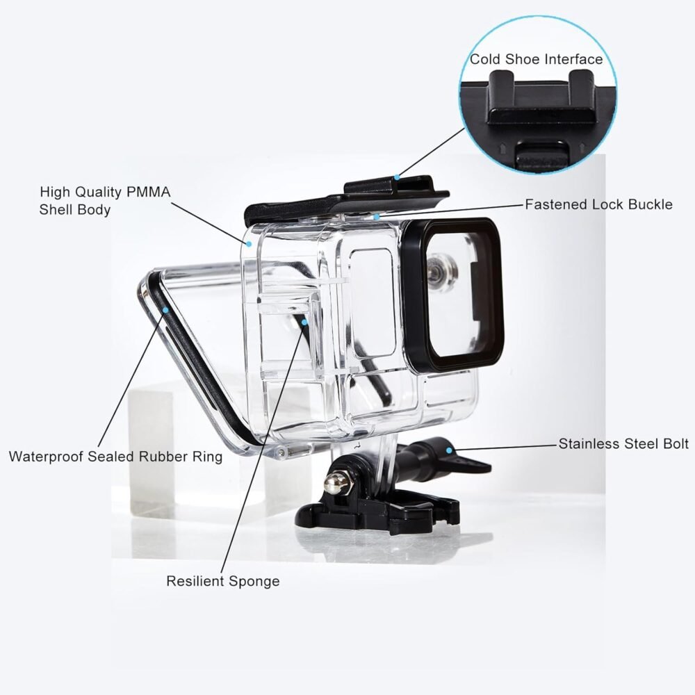 Waterproof Case for Insta360 Ace Pro with 3 Pack Dive Filters, 196FT/60M Underwater Protective Housing Dive Kit, Professional Action Camera Dive Accessory - Image 4
