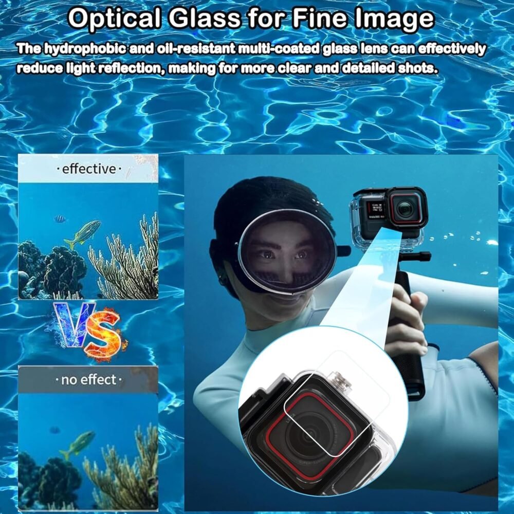 Waterproof Case for Insta360 Ace Pro with 3 Pack Dive Filters, 196FT/60M Underwater Protective Housing Dive Kit, Professional Action Camera Dive Accessory - Image 5