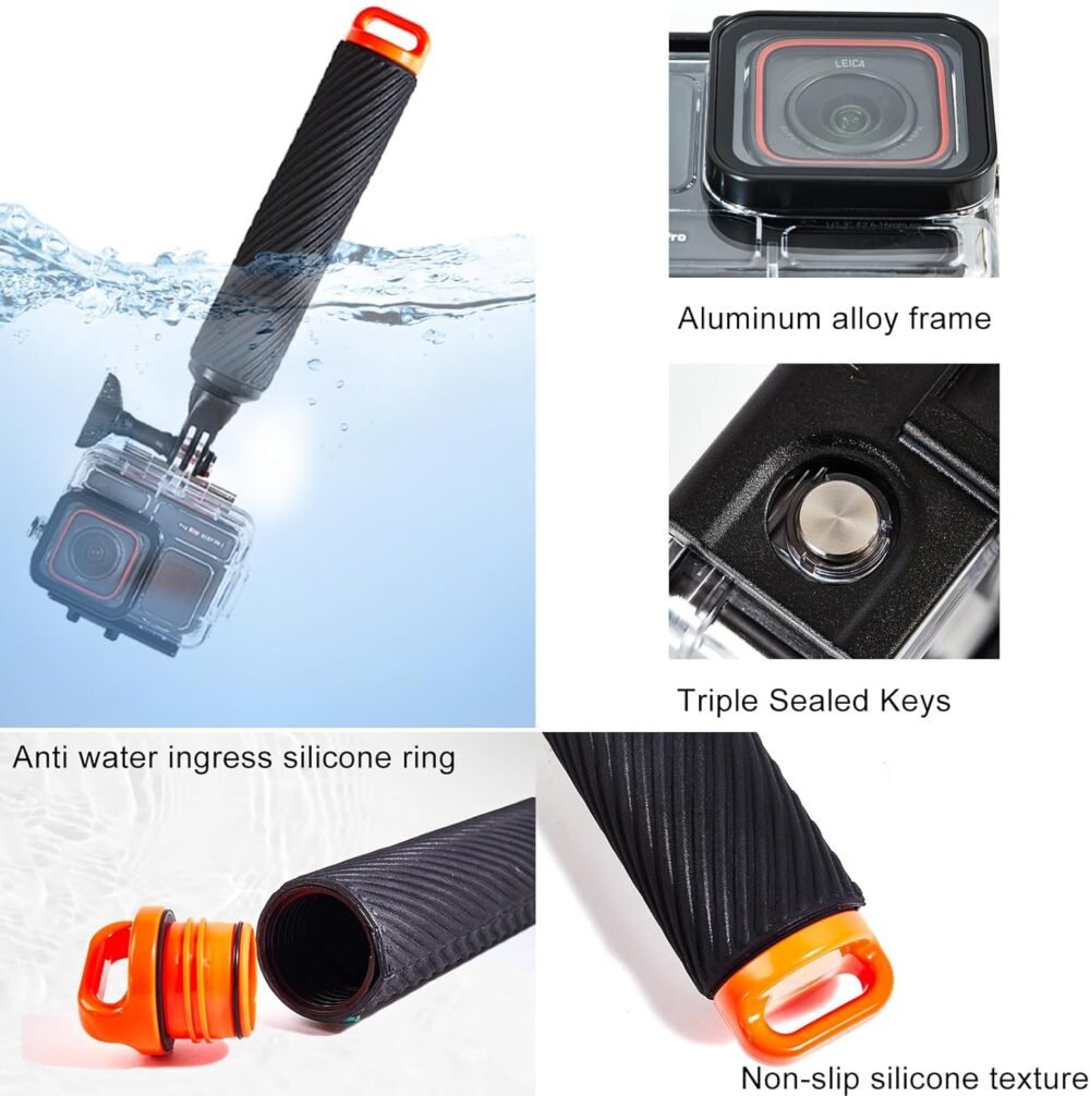 Waterproof Case for Insta360 Ace Pro with 3 Pack Dive Filters, 196FT/60M Underwater Protective Housing Dive Kit, Professional Action Camera Dive Accessory - Image 7