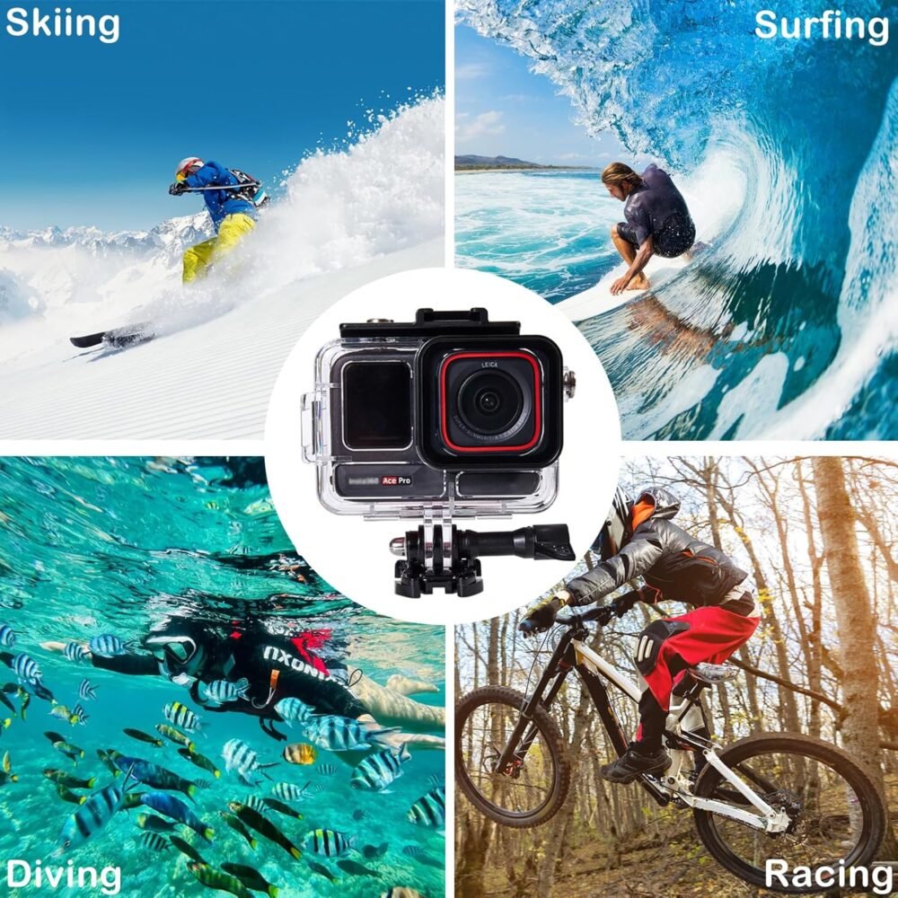 Waterproof Case for Insta360 Ace Pro with 3 Pack Dive Filters, 196FT/60M Underwater Protective Housing Dive Kit, Professional Action Camera Dive Accessory - Image 8
