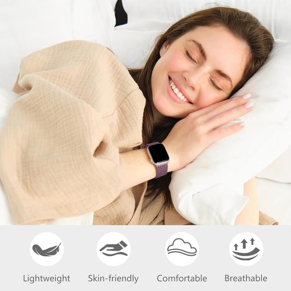 Odbeai Braided Band Compatible with Apple Watch Band 38mm 40mm 41mm 42mm 44mm 45mm 46mm 49mm Women Men, Adjustable Soft Strap Compatible with iWatch Series 10 9 8 7 6 5 4 3 2 1 SE Ultra/Ultra 2 - Image 3