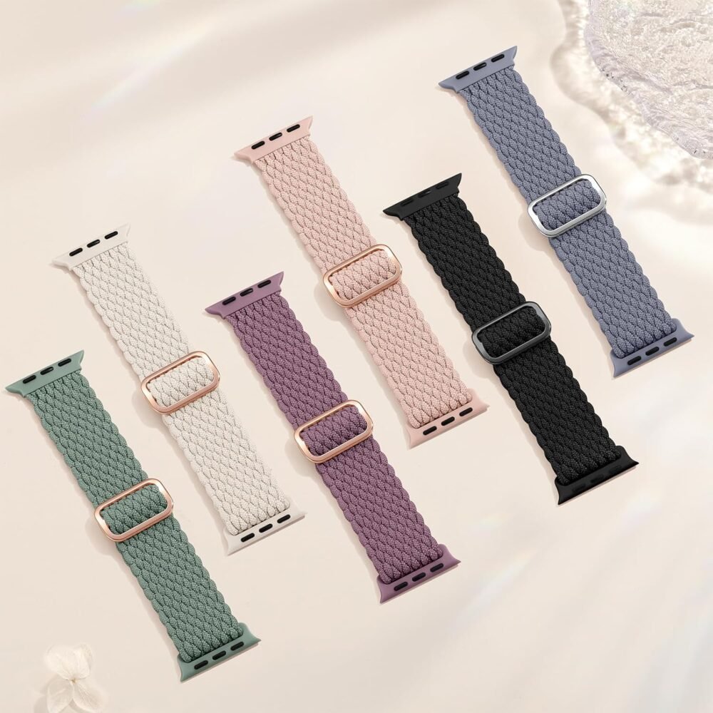 Odbeai Braided Band Compatible with Apple Watch Band 38mm 40mm 41mm 42mm 44mm 45mm 46mm 49mm Women Men, Adjustable Soft Strap Compatible with iWatch Series 10 9 8 7 6 5 4 3 2 1 SE Ultra/Ultra 2 - Image 6