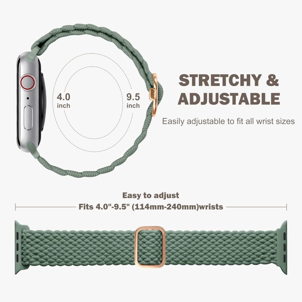 Odbeai Braided Band Compatible with Apple Watch Band 38mm 40mm 41mm 42mm 44mm 45mm 46mm 49mm Women Men, Adjustable Soft Strap Compatible with iWatch Series 10 9 8 7 6 5 4 3 2 1 SE Ultra/Ultra 2 - Image 7