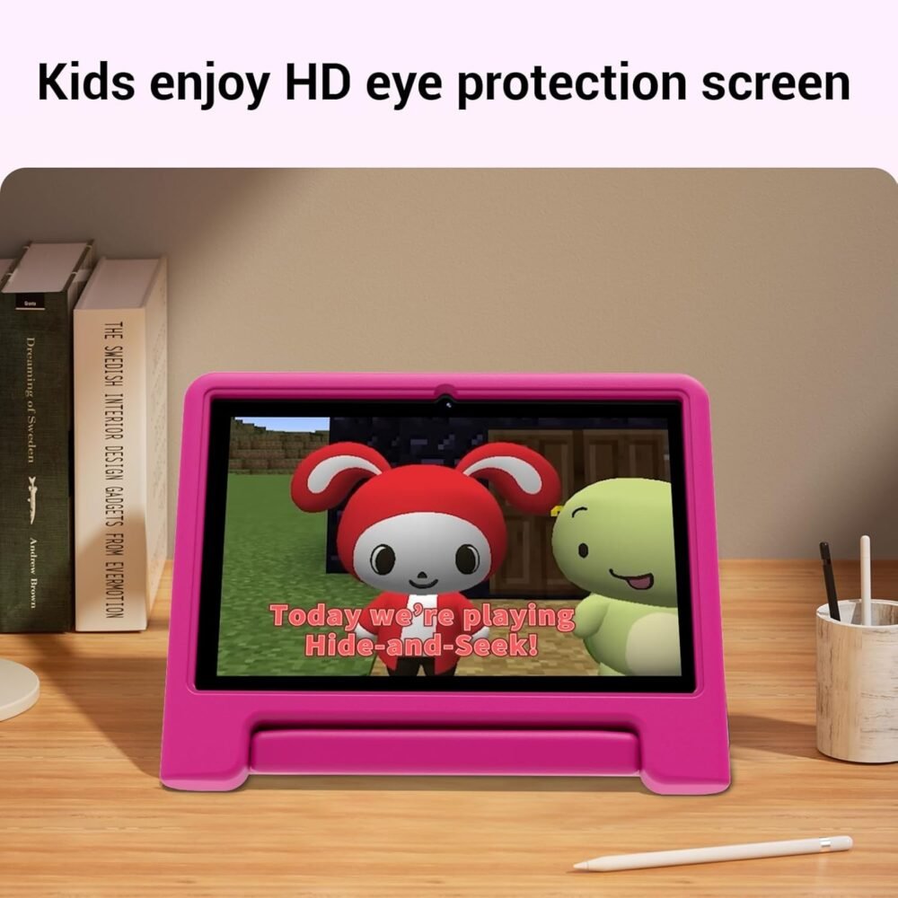 Kids Tablet 10 inch, Android 13 Tablet for Kids with Google Kids Space, Pre-Installed Educational Apps and Parental Control, Gift for Kids, 2+32GB Storage, 5000mAh, EVA Case (Pink) - Image 7