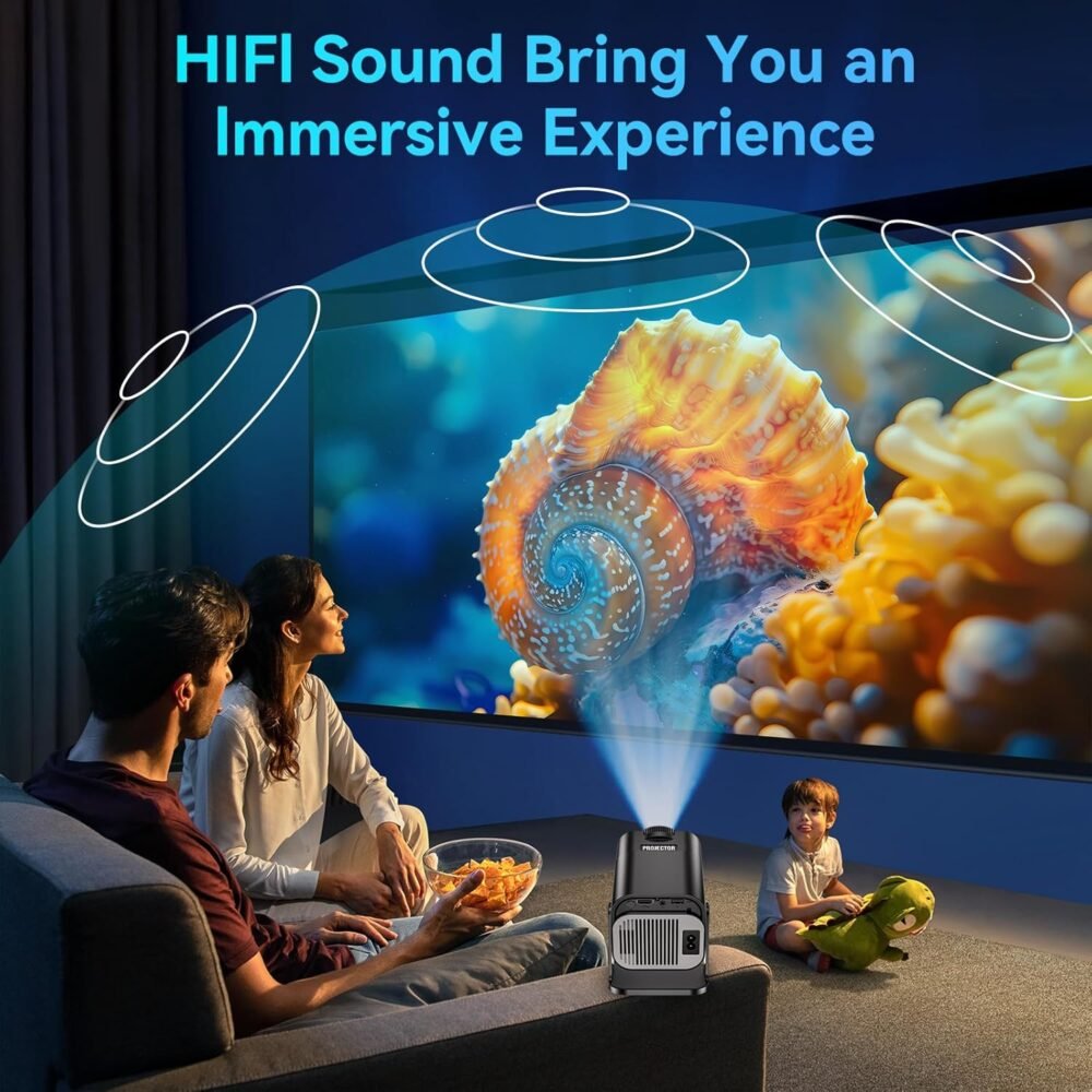 Smart Mini Projector with Android 11.0,2025 Upgraded Portable Projector 1080P 4K Full HD with WiFi 6 and BT5.2,180°Adjustable Stand, Auto Keystone Home Projector for Phone/TV Stick/Laptop - Image 8
