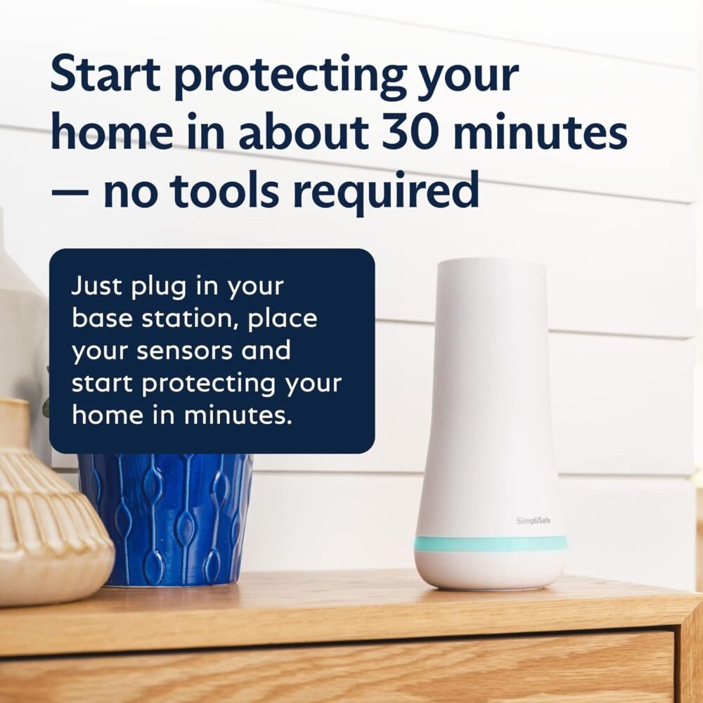 SimpliSafe 12 Piece Wireless Home Security System w/HD Camera - Optional 24/7 Professional Monitoring - No Contract - Compatible with Alexa and Google Assistant, White - Image 3