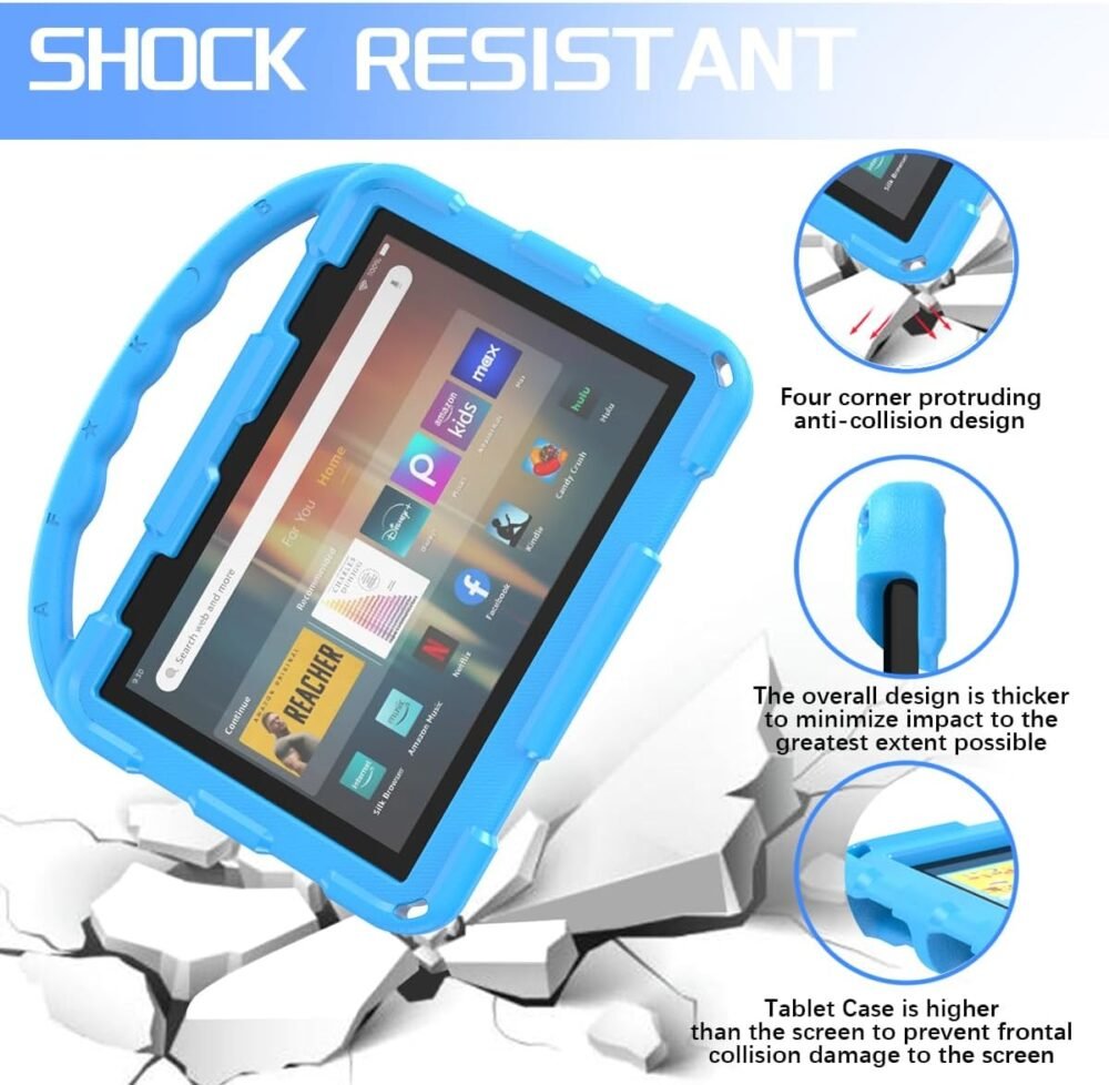 Fire HD 8 Tablet Case for Kids,Amazon Fire HD 8 Case(2024/2022/2020 Release,12th/10th Generation).(Incompatible with iPad and TCL) Rotating 360 Kickstand Lightweight Shockproof Protective Case Cover - Image 3