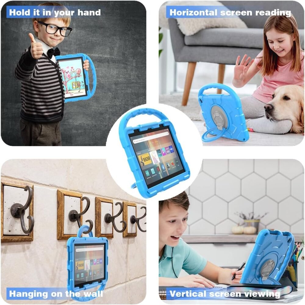 Fire HD 8 Tablet Case for Kids,Amazon Fire HD 8 Case(2024/2022/2020 Release,12th/10th Generation).(Incompatible with iPad and TCL) Rotating 360 Kickstand Lightweight Shockproof Protective Case Cover - Image 5