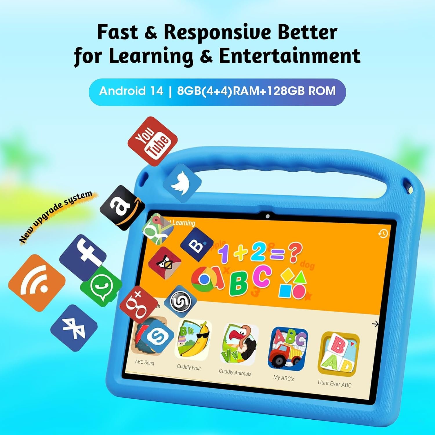 Kids Tablet, 10 inch Tablet for Kids 128GB ROM Octa-Core 6000mAh Battery, Android 14 Toddler Tablet with 5G WIFI Parental Control Eye Protection, Shockproof Case, Netflix YouTube, Gift for Children - Image 7