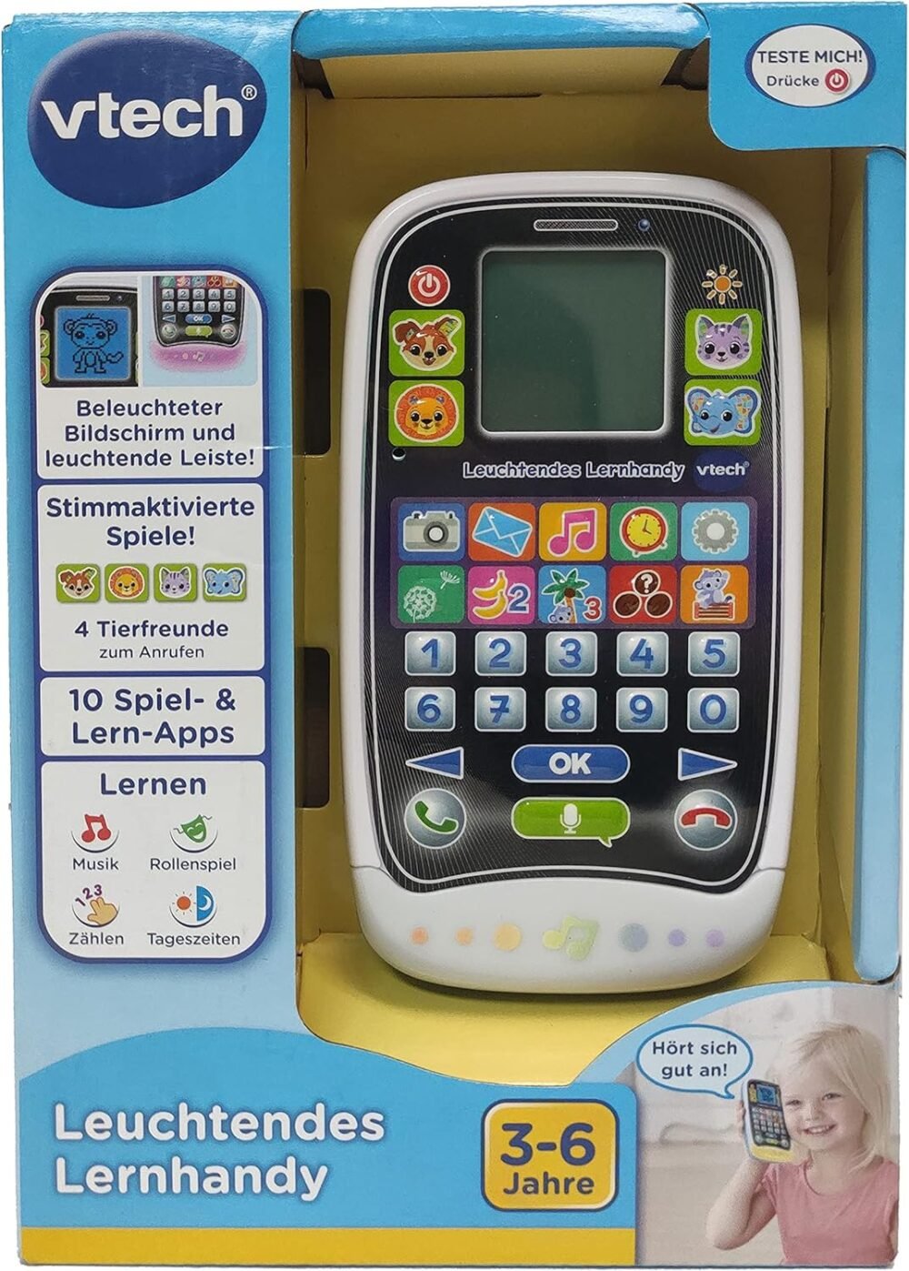VTech Luminous Learning Mobile Phone - Learning Phone with Cute Animal Friends, Exciting Educational Games, Songs and Melodies - for Children Aged 3-6 Years - Image 6