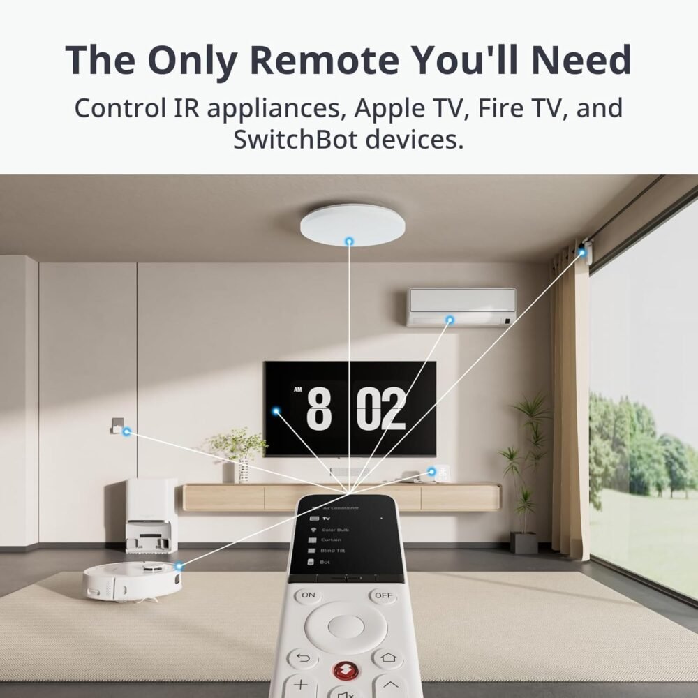 SwitchBot Universal Remote Control with Hub Mini Matter Enabled, Multi-use Smart Remote with Customize App, Control 25 IR/Bluetooth Devices and 10 Scenes, Compatible with TV/AC/SwitchBot BLE Devices - Image 3
