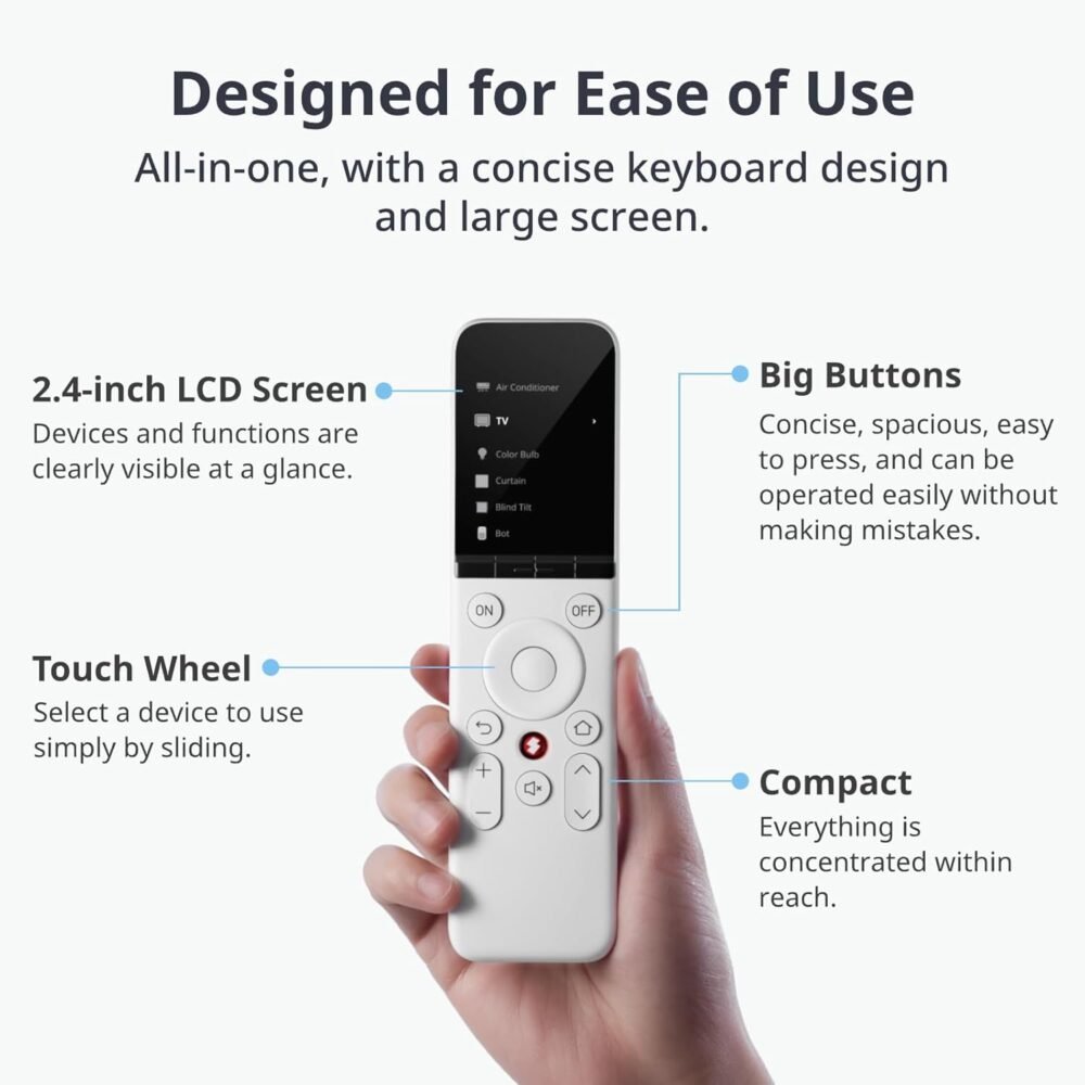 SwitchBot Universal Remote Control with Hub Mini Matter Enabled, Multi-use Smart Remote with Customize App, Control 25 IR/Bluetooth Devices and 10 Scenes, Compatible with TV/AC/SwitchBot BLE Devices - Image 9