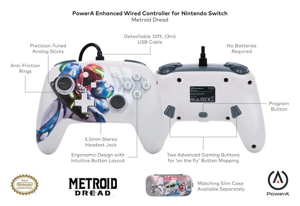 PowerA Enhanced Wired Controller for Nintendo Switch - Metroid Dread - Image 4