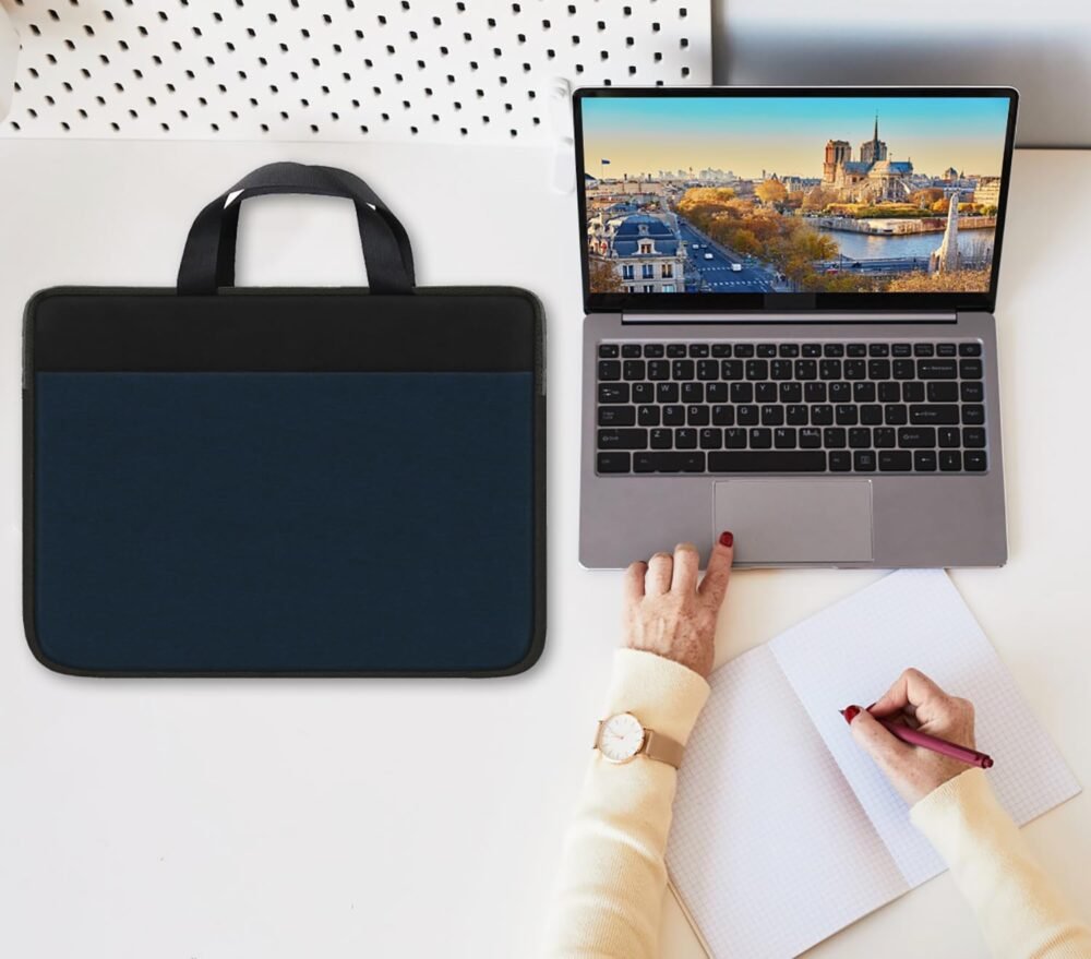 Laptop Sleeve, Travel 15.6 inch Laptop Case Handbag Shockproof Protective Computer Cover Carrying Bag Briefcase for 15" 15.6" HP Asus Acer Dell Lenovo Laptop Notebook Ultrabook, (Black/Deepblue) - Image 6