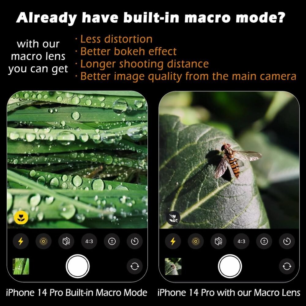 【2025 Upgraded】 75mm Macro Lens for iPhone, Pixel, Samsung Galaxy, OnePlus, Huawei, and Other Phones, Phone Camera Lens Macro Lens Attachment for iPhone, Universal Clip Included - Image 6